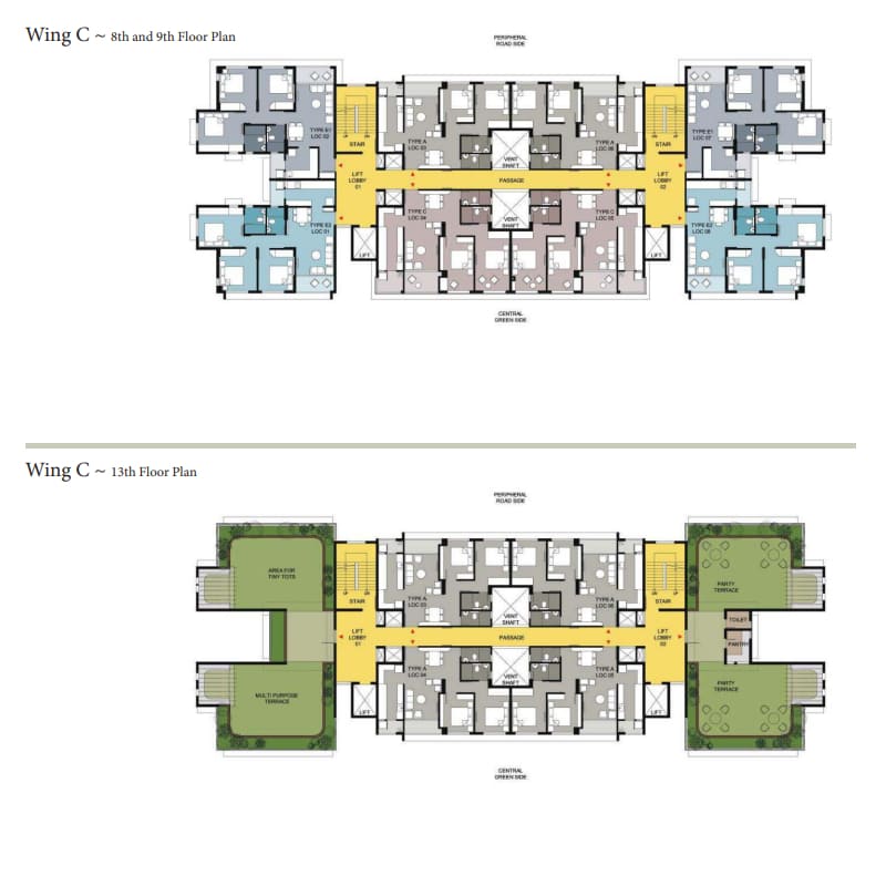 8th, 9th and 13th Floor Plan