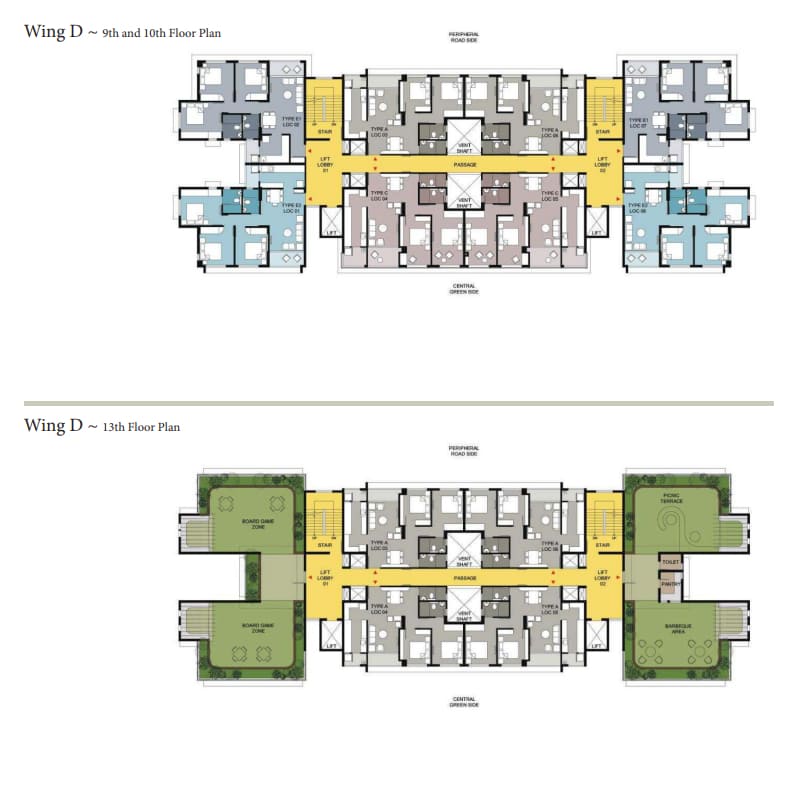 8th, 9th and 13th Floor Plan